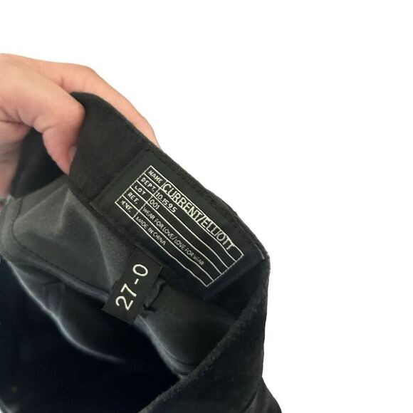 Current/Elliot Womens Black Suede Leather Pants Size 27 Classic Retro Y2K - Picture 5 of 7